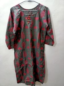 Mehndi Grey & Pink Kurta