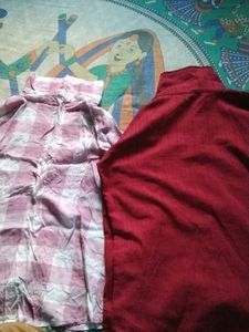 Two Girly Vintage Fitted Shirts. Dark &amp; Light