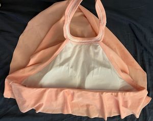 Peach Halter Swimsuit Top
