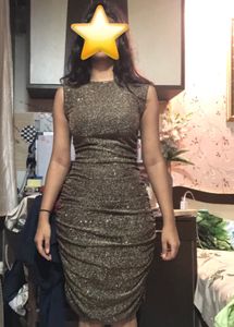 Sparkly Bodycon Midi Dress🤎