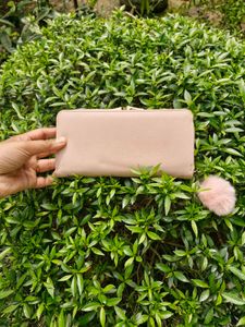 Baby pink Colour Hand Wallet With 3 Compartments