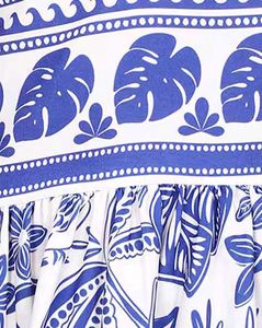 Stylish Blue &amp; White Print Dress