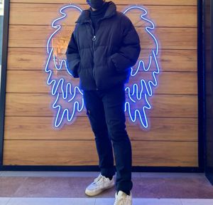 Black Korean Style Puffer Jacket Hip Hop
