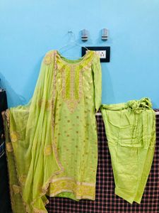 Lime Green Kurta dupatta set