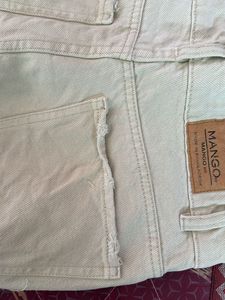 high rise wide leg beige jeans MANGO women