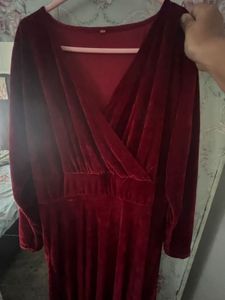 Luxe Velvet Long Gown Without Belt