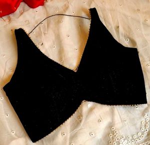tafeta silk blouse with golden gota lace ( padded)