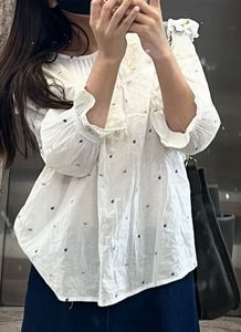 Embroidered Ruffle Blouse