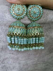 Turquoise Jhumka Earrings