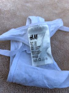 H&amp;M White Thong Panty – Size XS