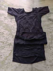 Premium Black Sparkle Detail Dress