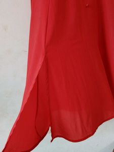 Vintage Red Button-Down Dress