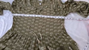Olive Green Peasant Top