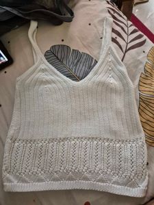 White Knit Tank Top
