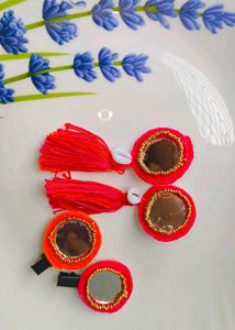 Earrings With Hair Clip For Navaratri