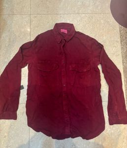 Burgundy Button-Down Shirt