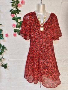 🎁Buy 2 Get 1 Free 🎁Red Floral Mini Dress