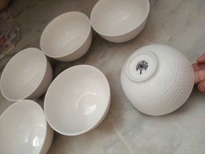 White Ceramic Snack Bowls (Set of 2)