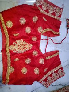 pretty red  bridal lehnga.