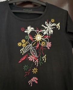 Floral Embroidered Tee