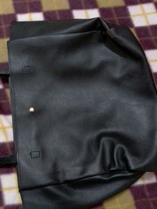 Leather Black Handbag Of Very Good Quality.