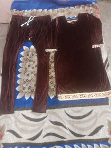 Shaneel brown kurti &amp; Pajama suit