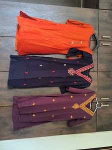 Set of 3 Embroidered Salwar Kameez