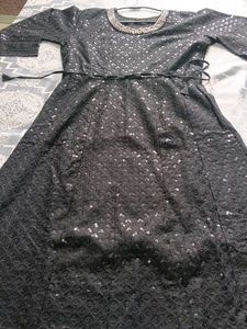 Elegant Black Sequined Dress
