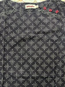 Stylish Black Cotton Short Kurti