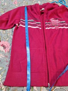 Pink Striped Full Zip Hoodie