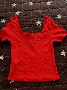 Red Button-Up Top