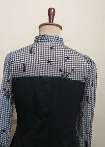 Korean Black Dress With Bow Neck