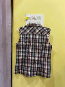 Plaid Sleeveless Top Bust ,34-36