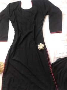 Elegant Black Kurta Set🖤 handmade working