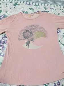 Pink Graphic Print Tee