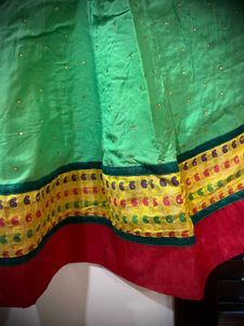 Bright Green &amp; Yellow Anarkali Kurta