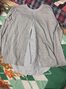 Gray Layered Look Top shirt