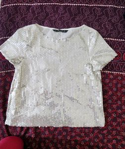 ZARA Sparkle N Shine silver  Top