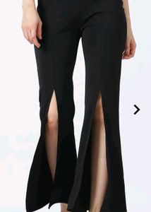 Girls Stylish Black Slit Flare Pants