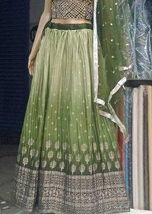 Green Embroidered Lehenga Set