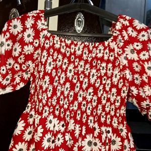 Floral Red Top
