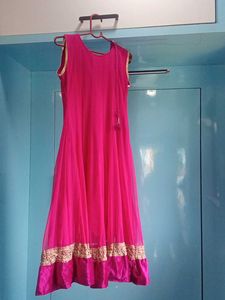 Pink Embroidered Indian Dress