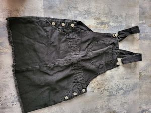 Black Denim Pinafore Dress