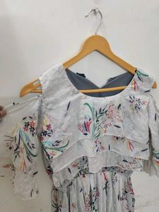 Floral Print Cold Shoulder Dress