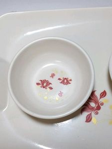 Serving Plate with 2 Curry Bowls Plastic