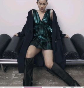 Zara Metallic Green Festive Dress