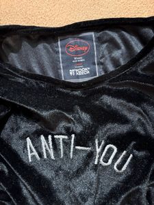 Anti You Black Velvet Crop Top