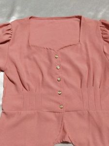 Cute Pink Puff Sleeve Top