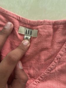 Pink V-Neck Long Sleeve Top