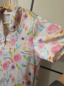 Florat Long Satin Top For Daily Wear